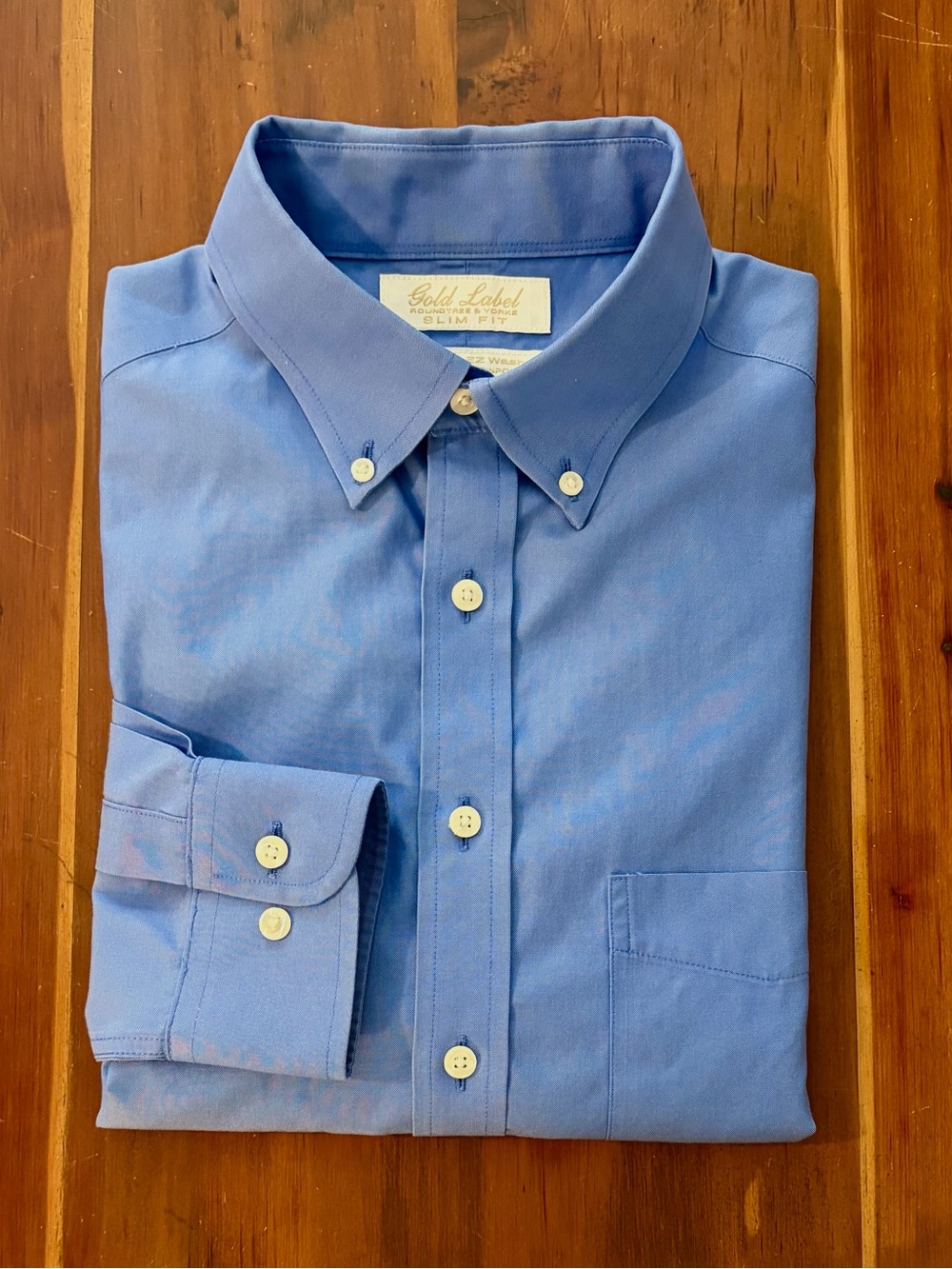 Gold Label Roundtree & Yorke Slim Fit Non-Iron Button-Down Collar Dress Shirt